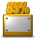 Golden number and percent symbol Royalty Free Stock Photo
