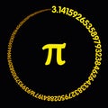 Golden number Pi forming a circle