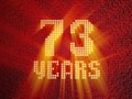 Golden number seventy-three years. 3D render Royalty Free Stock Photo