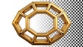 Golden octagon frame, geometric border, modern design element, luxury frame png transparent image Generative AI