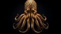 Golden Octopus Statue: Hyper-realistic Sci-fi Artwork