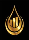 Golden Oil Drop Logo Vector Illustration Royalty Free Stock Photo