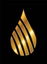 Golden Oil Drop Logo Vector Illustration Royalty Free Stock Photo