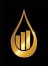 Golden Oil Drop Logo Vector Illustration Royalty Free Stock Photo