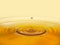 Golden oil drop with ripples vegetable, organic, olive, sunflower oil, pure, wellness, and beauty products