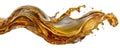 Golden oil splash: a wave-shaped stream isolated on a white background Royalty Free Stock Photo