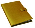 Golden old leather notebook Royalty Free Stock Photo