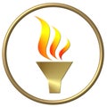 Golden olympic flame