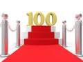 Golden One Hundred On Red Carpet Means Movie