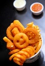 Golden onion rings Royalty Free Stock Photo