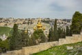 Golden Onion Domes of Russian Orthodox Church on Mt of Olives, Jerusalem