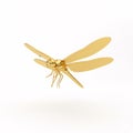 A golden openwork dragonfly floating Royalty Free Stock Photo