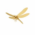 A golden openwork dragonfly floating Royalty Free Stock Photo