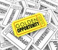 Golden Opportunity Tickets Potential Possibility Great Chance Royalty Free Stock Photo