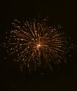 Golden orange amazing fireworks isolated in dark background close up with the place for text, Malta fireworks festival, 4 of Royalty Free Stock Photo