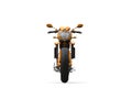 Golden orange cool sports motorcycle - front view