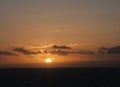 Golden orange lights at sunset at Cabo de San Vicente in the Algarve