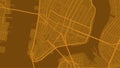 Golden orange New York city area vector background map, streets and water cartography illustration Royalty Free Stock Photo