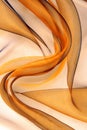 Golden organza fabric wavy texture Royalty Free Stock Photo