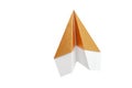 Origami paper plane on white background