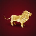 Golden origami lion