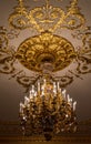 Golden ornament on the ceiling