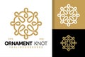 Golden ornament knot logo design vector symbol icon illustration Royalty Free Stock Photo