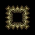 Golden ornament pattern on black background