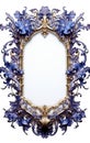 Golden ornamental frame in royal or empire style. Retro golden frame with vintage ornament. Generative AI.