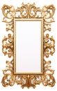 Golden ornamental frame in royal or empire style. Retro golden frame with vintage ornament. .