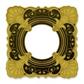 Golden ornamental vintage picture frame