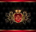 Golden ornate frame with crown