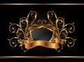 Golden ornate frame for design