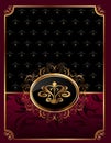 Golden ornate frame with emblem Royalty Free Stock Photo