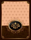 Golden ornate frame with emblem Royalty Free Stock Photo
