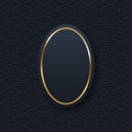 Golden oval frame minimalistic template with text space