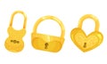 Golden Padlock with Keyhole as Security Mechanism Vector Set