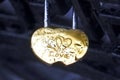 Golden padlock lovers as symbol Royalty Free Stock Photo