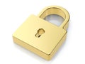 Golden padlock symbol