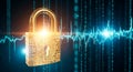 Golden padlock symbolizing digital security and data protection Royalty Free Stock Photo