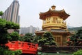 Golden pagoda Chinese style in Nan Lian garden Royalty Free Stock Photo