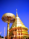 Golden Pagoda in Double Dragon Temple Chiang Mai Royalty Free Stock Photo