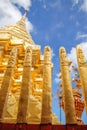 Golden pagoda in famous temple in north of Thailand