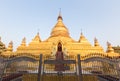 Golden pagoda in Kuthodaw temple, Mandalay, Myanmar