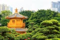 Golden pagoda of Nan lian garden at Chi Lin Nunnery Royalty Free Stock Photo