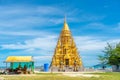 Golden pagoda near Samui island beach in Thailand