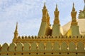 Golden pagoda in Pha That Luang Temple, Vientiane landmark.