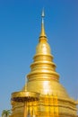 Golden Pagoda in Phra That Hariphunchai Temple Royalty Free Stock Photo