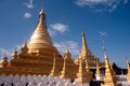 Golden Pagoda in Sanda Muni Paya in Myanmar. Royalty Free Stock Photo