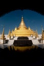 Golden Pagoda in Sanda Muni Paya in Myanmar. Royalty Free Stock Photo